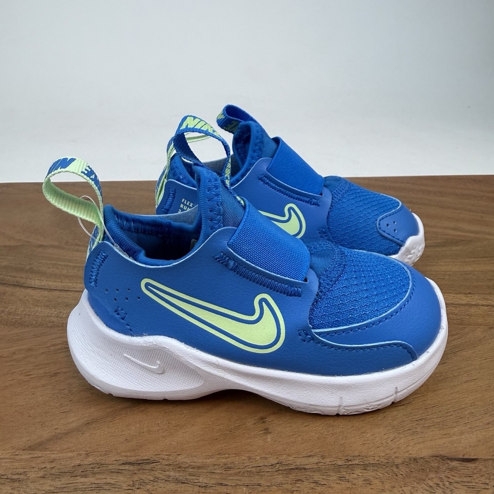 New Little Kids Nike Flex Runner 3 PS Photo Blue Vapor Green Sneakers Shoes 6 C